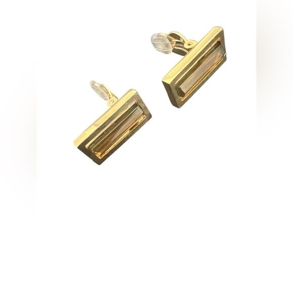 GIVENCHY Amber & Gold Clip-On Earrings - Picture 8 of 8